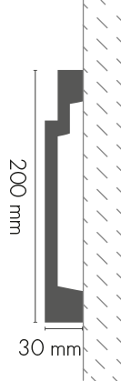 Listwa naścienna gładka LNG-24 klejona Cezar Biały Mat 2,40m