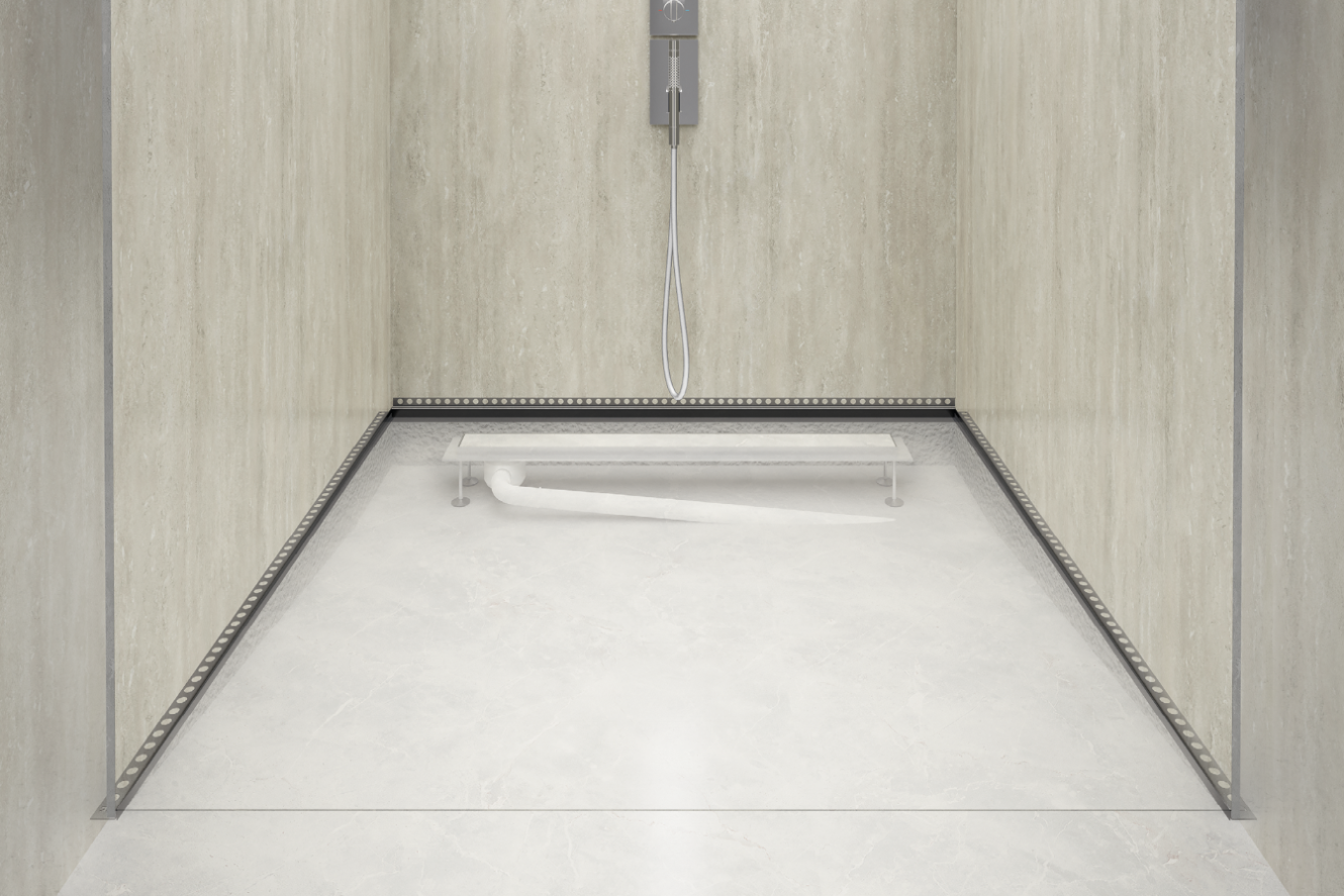 Profil do glazury brodzikowy THERMA LINE spad. boczny lewy 30x1mm Cezar Czarny połysk 1,2m