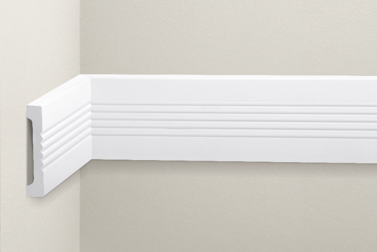 Listwa naścienna gładka LNG-17 Cezar Biały 2,44m