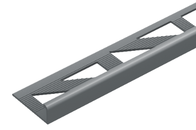 Decorative PVC tile profile 10mm Cezar Dark Gray RAL7037 Matt 2.50m