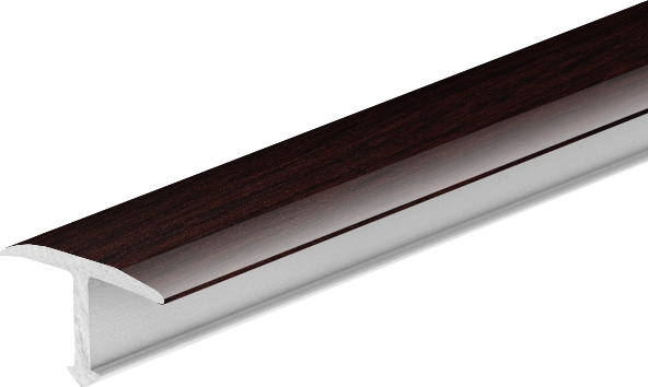 Profil fugowy aluminiowy gładki 14mm Cezar Orzech Ciemny Mat 2,50m