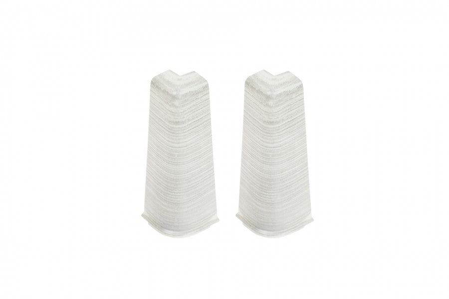 Narożnik zewnętrzny do listwy przypodłogowej Hi Line 23,4x75mm 1kpl=2szt Cezar Aluminium szczotkowane białe Mat