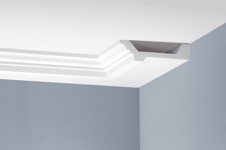 Smooth cornice strip LGG-26 Cezar White 2.44 m