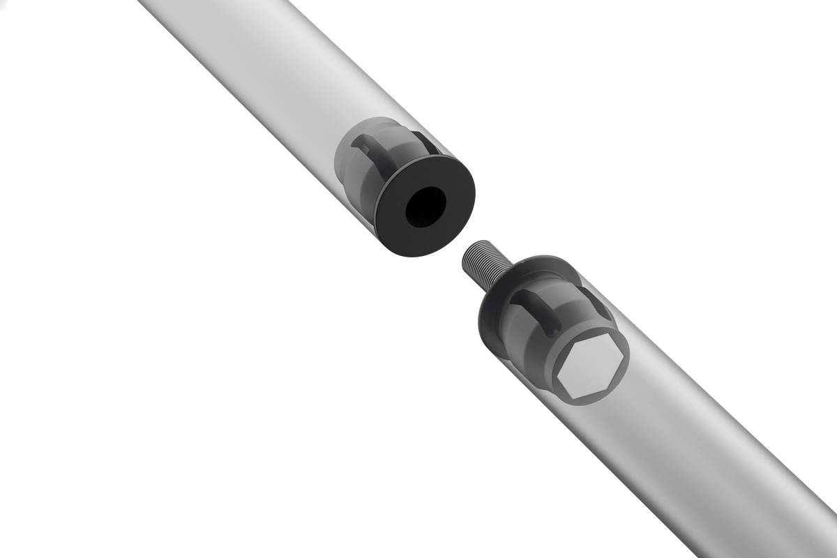 Łącznik prosty do rury okrągłej 20x1mm Cezar Czarny RAL9005 mat