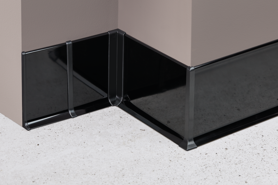 End caps for skirting board 80mm 1 set = 2 pcs (L+R) Cezar Light Gray RAL7035 Matt