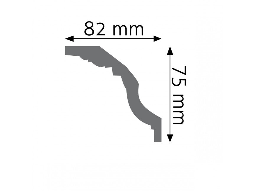 Smooth cornice strip LGG-01 Cezar White 2.40 m