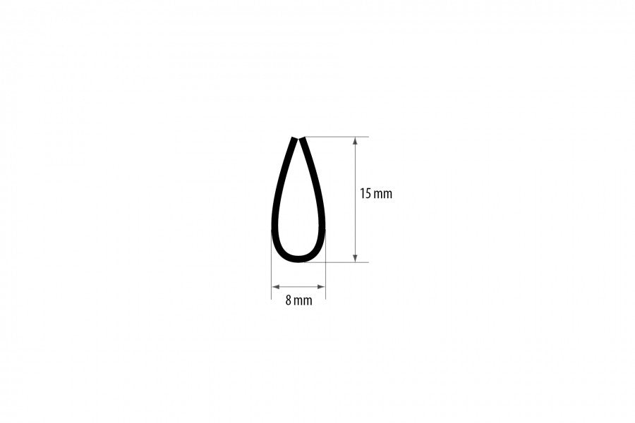 PVC clamp profile 15x0.9mm L=2.00m Beige 1001