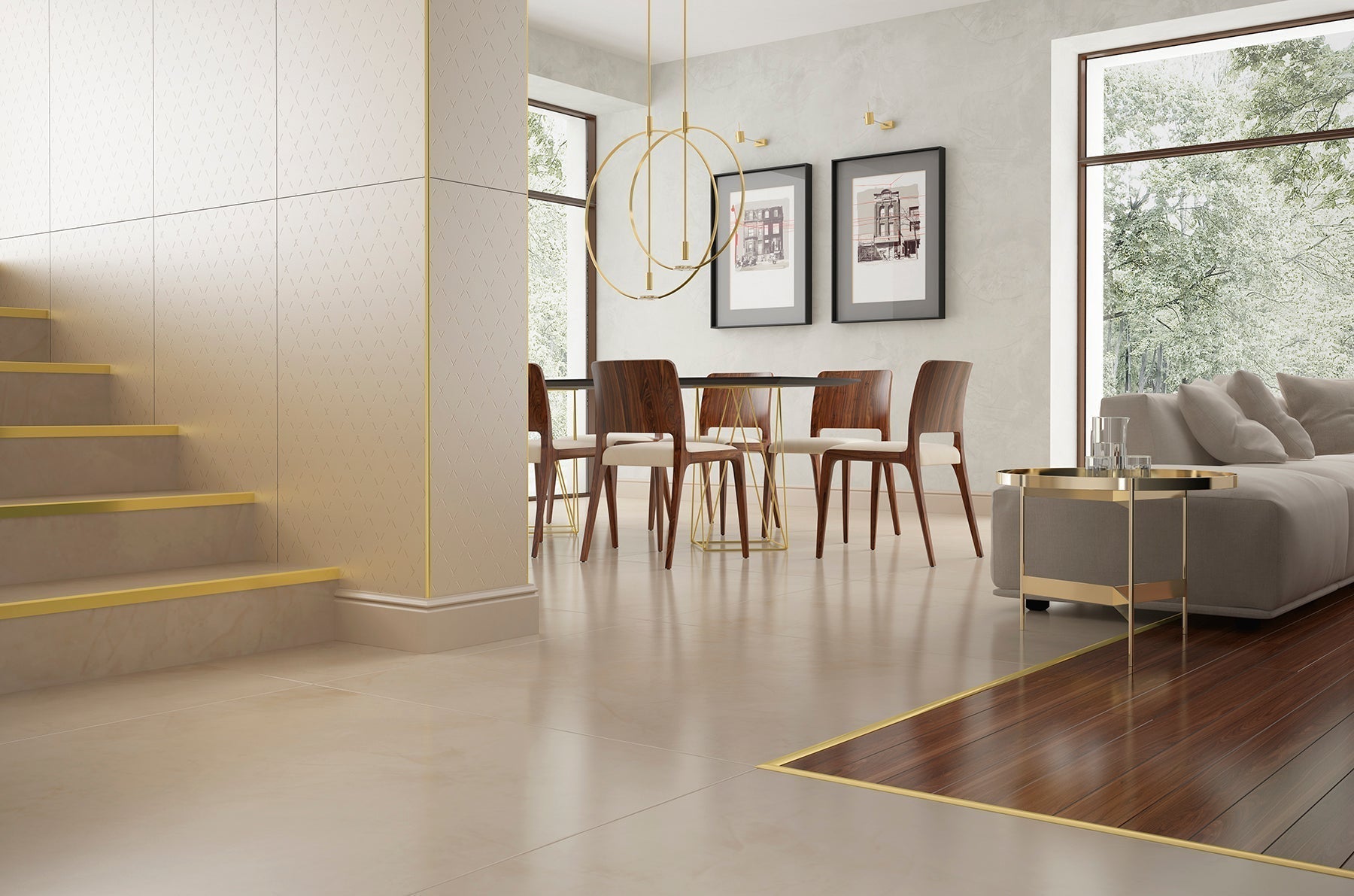 Nowoczesny salon z eleganckimi detalami – jak wykorzystać listwy i profile Cezar?