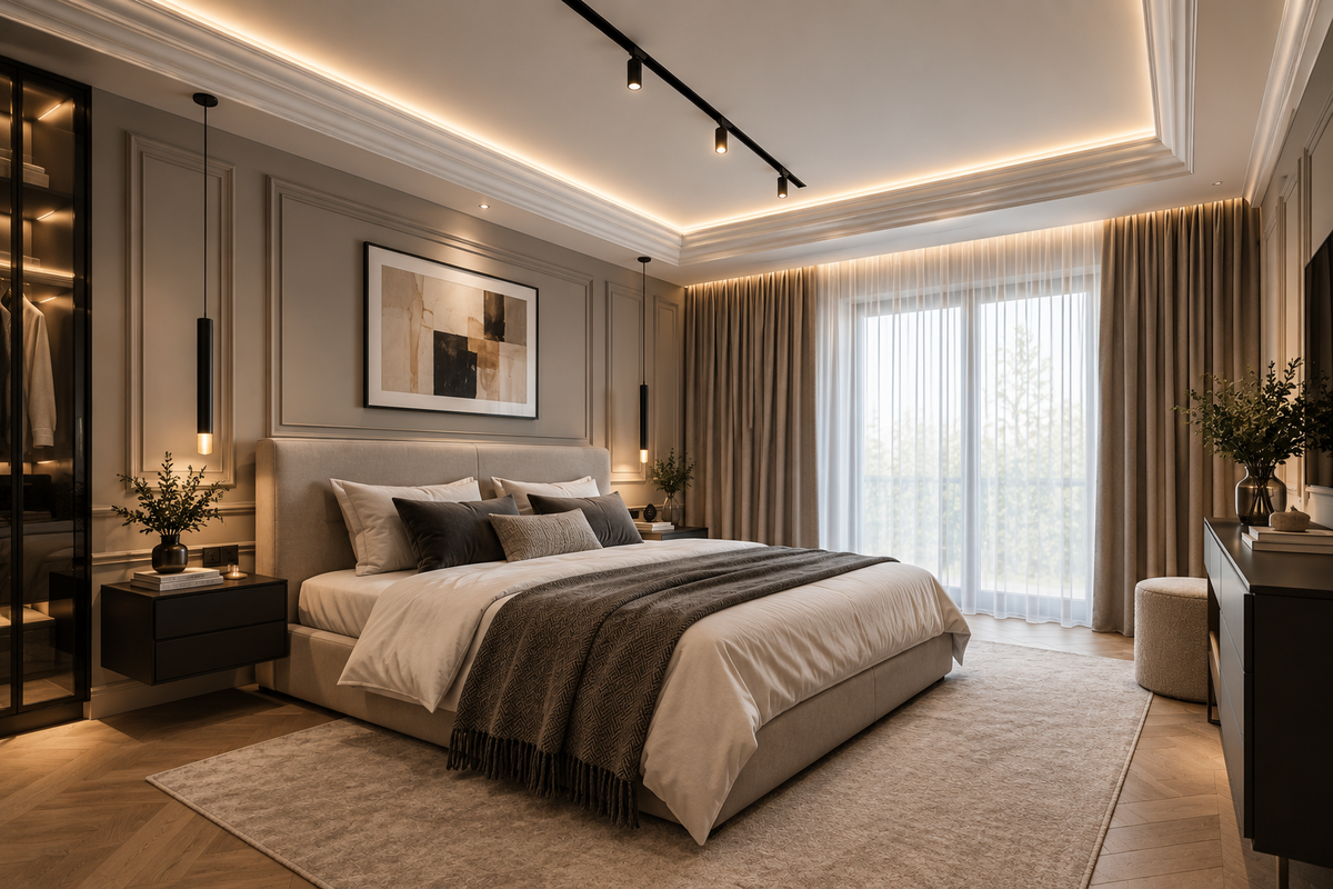 Sypialnia w stylu modern classic – jak łączyć tradycyjną elegancję z nowoczesną technologią?