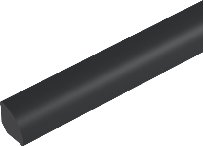 ПВХ четвертькруглый профиль 13 мм, цвет Cezar, черный, матовый RAL9005, 2,50 м