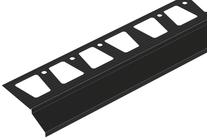 Profil do glazury AL okap balk. 32,2x101,8mm [perf. trójkąt/folia 1szt] CEZAR L= 2m Czarny RAL9005 mal. proszk. połysk