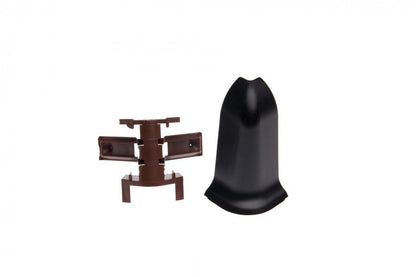 External corner + RAK for Classic skirting board 22x59mm 1 set = 2 pcs (NZ + RAK) Cezar Black RAL9005 Matt