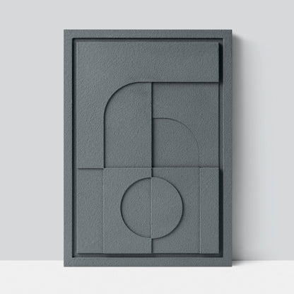 Wall Decor 350x500x18mm GEOMETRIC 5 with mounting [MMx4] MURSO Smokey Grey (SG) [G] colored clay