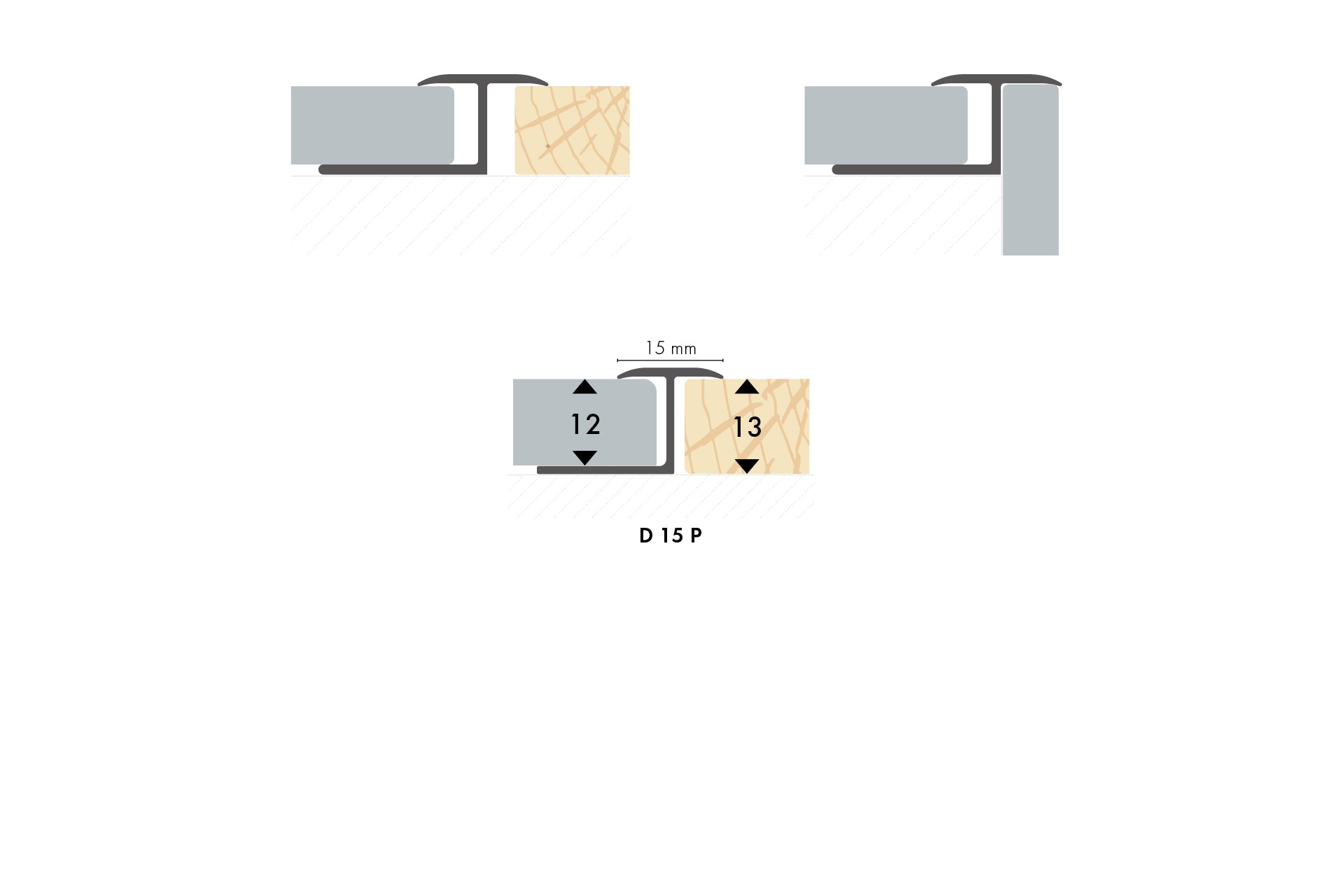 Profil do glazury aluminiowy dylatacyjny 15x12mm do łuków Cezar Srebrny Mat 2,50m