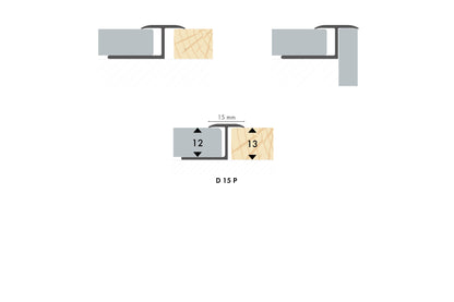 Profil do glazury aluminiowy dylatacyjny 15x12mm do łuków Cezar Srebrny Mat 2,50m