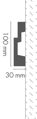 Listwa naścienna gładka LNG-22 klejona Cezar Biały Mat 2,40m