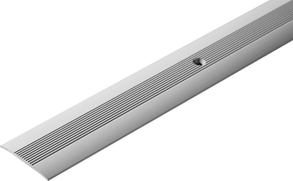 Овальный алюминиевый пороговый профиль с пазом, 38 мм, Cezar Silver Matt, 1 м