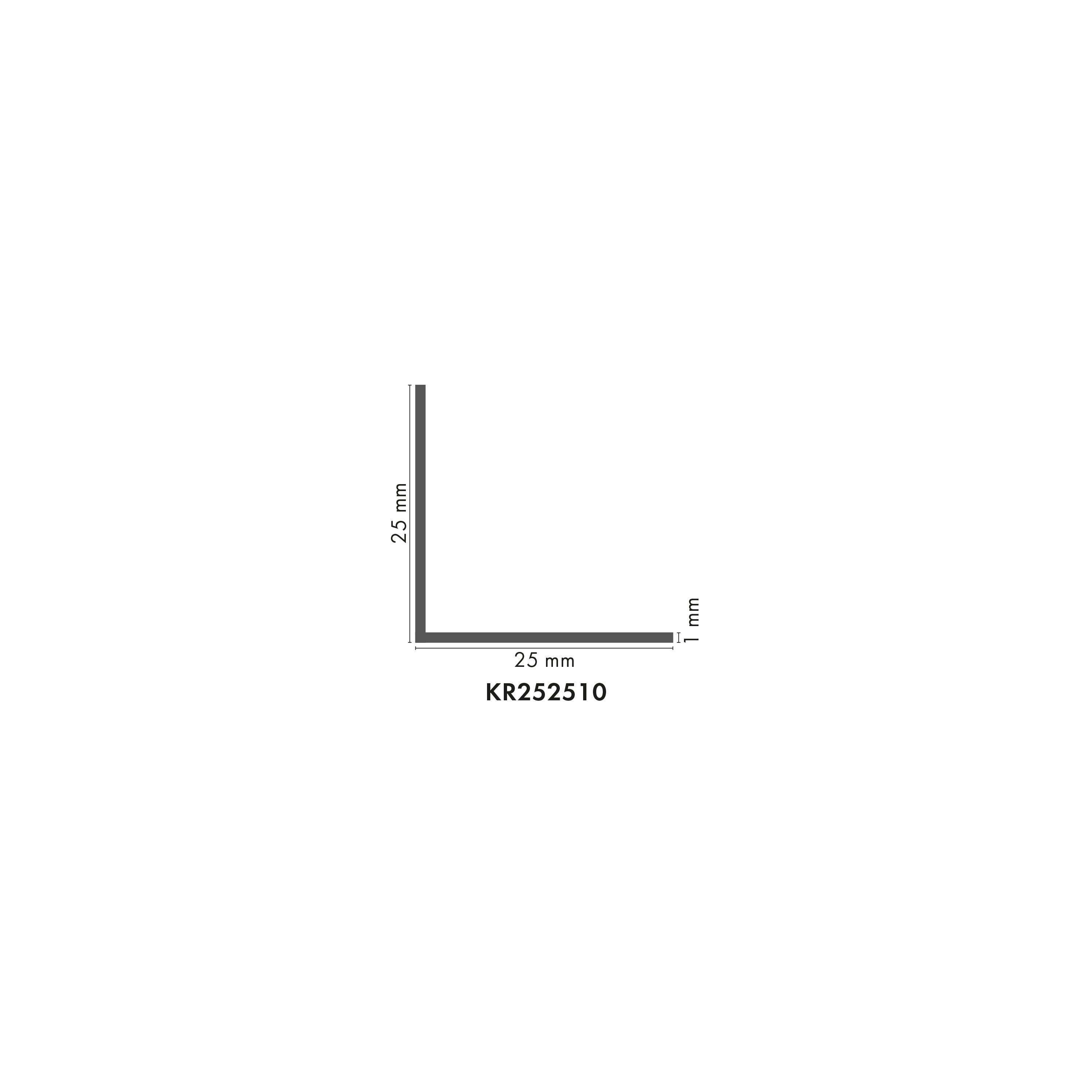 Kątownik aluminiowy 25x25x1mm Cezar Naturalny 1m