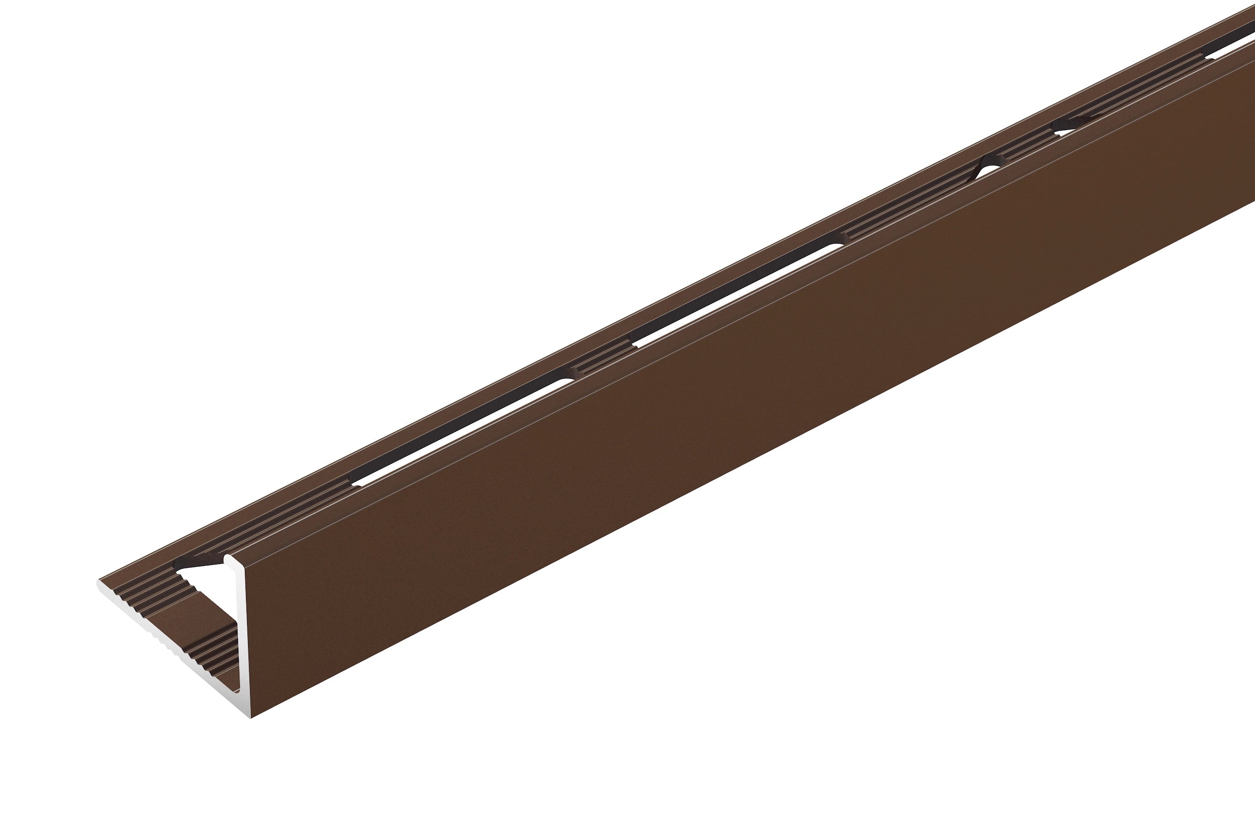 Profil do glazury aluminiowy narożny 10mm Cezar Brązowy Ciemny RAL8028 Połysk 2,50m
