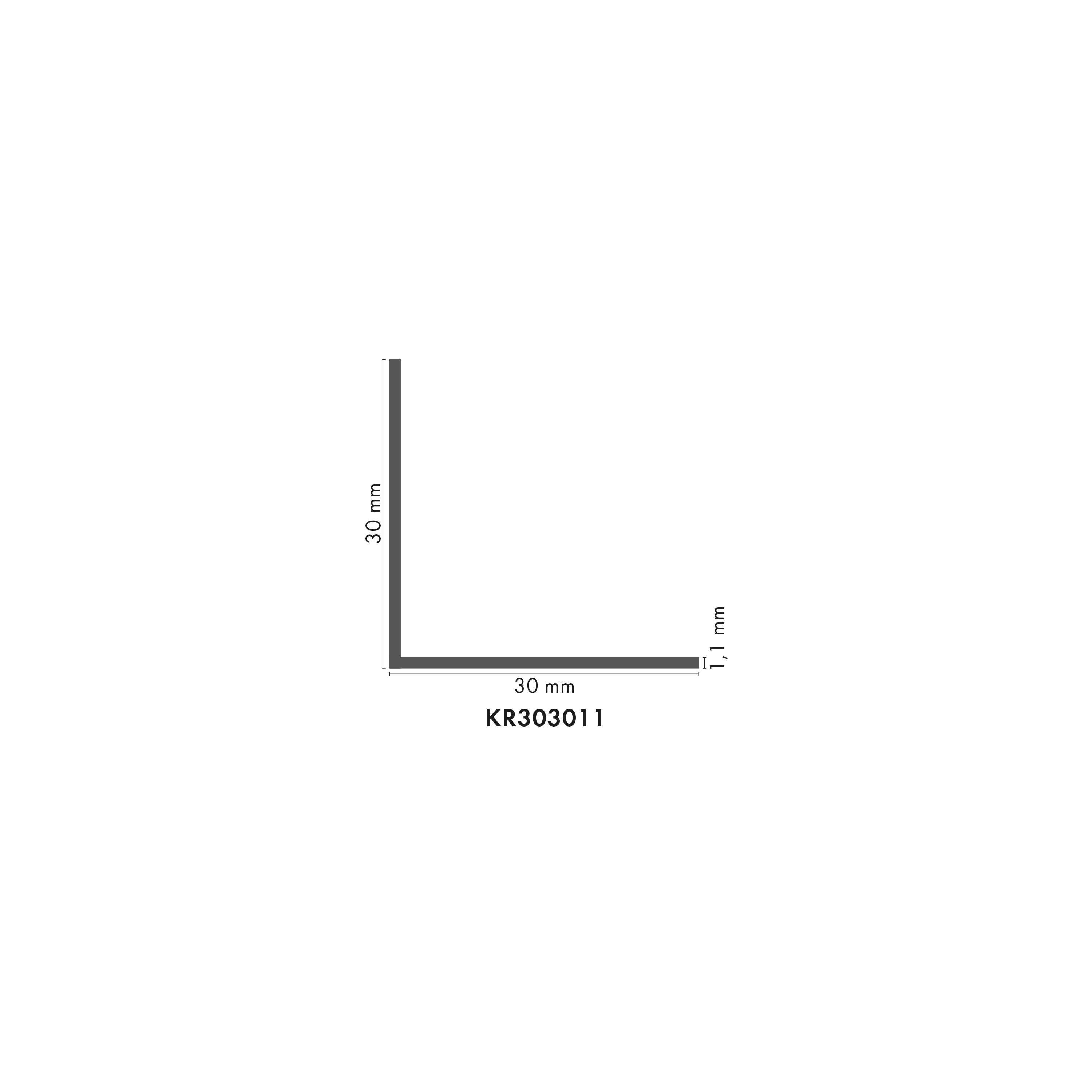 ПВХ уголок 30x30x1,1 мм, цвет Cezar, черный, матовый RAL9005, 2 м