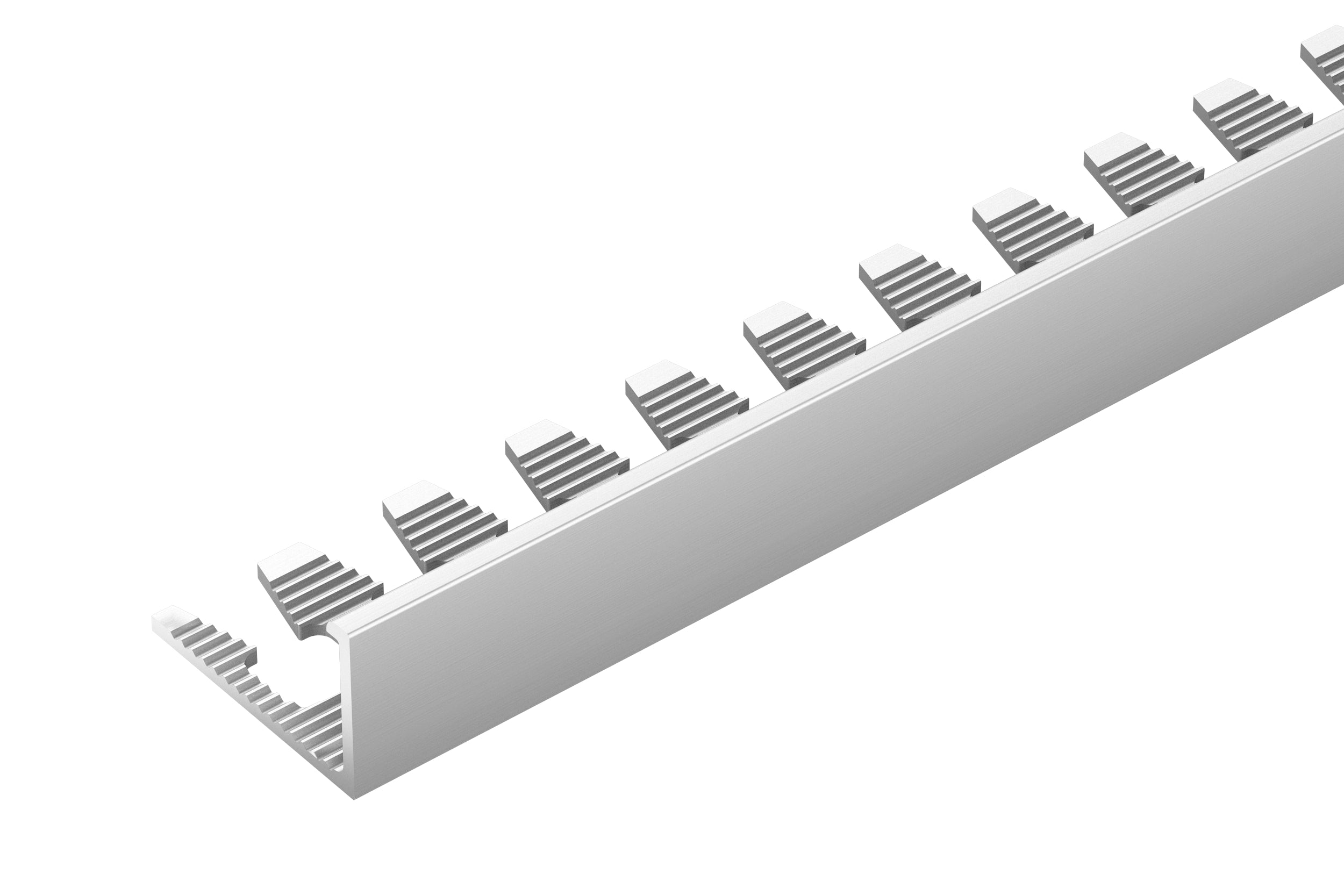 Profil do glazury aluminiowy narożny 15mm do łuków Cezar Naturalny 2,50m