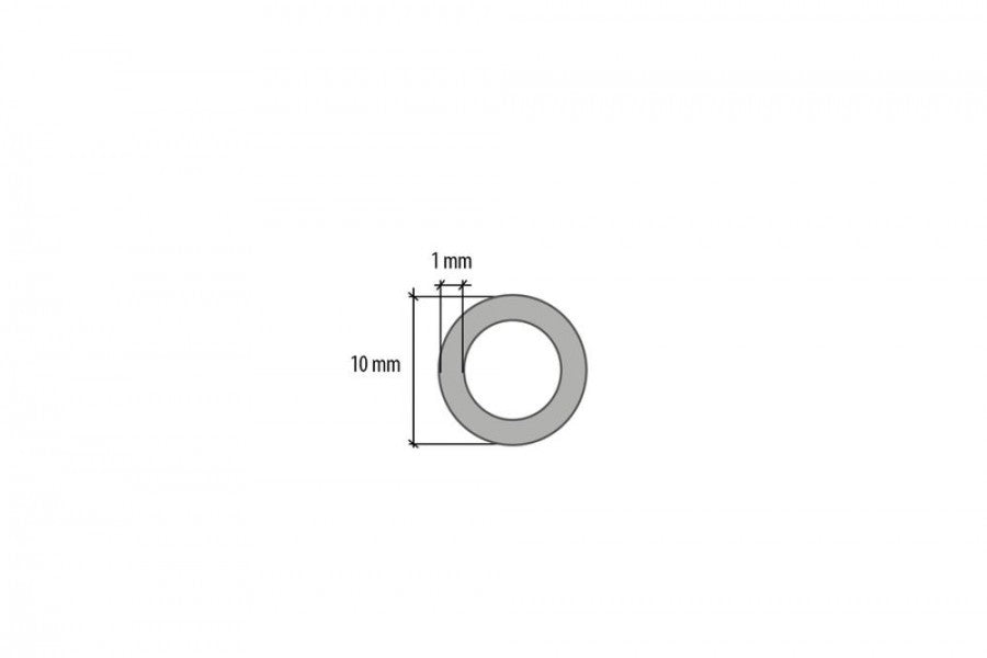Rura aluminiowa okrągła 10x1mm Cezar Naturalny surowy 1m