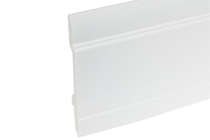 Плинтус LPC-25 144x13,2 мм, цвет Cezar White, глянцевый RAL9003, длина 2,44 м.