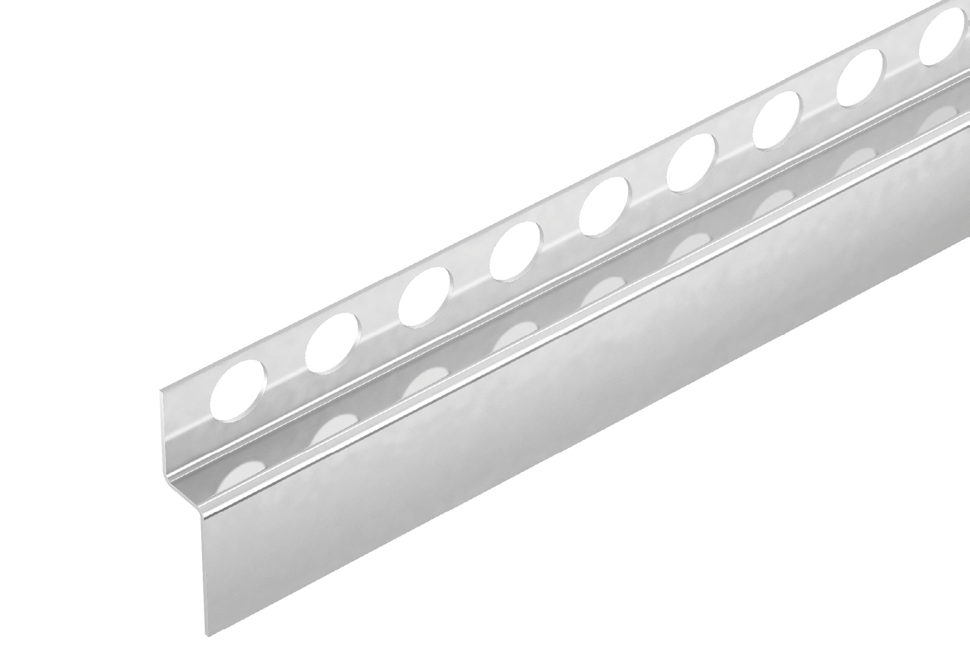 Profil do glazury brodzikowy THERMA LINE spad. czołowy 51x1mm Cezar Srebrny połysk 1,3m