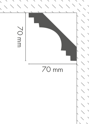 Listwa gzymsowa gładka LGG-17 Flex Cezar Biała 2,40m