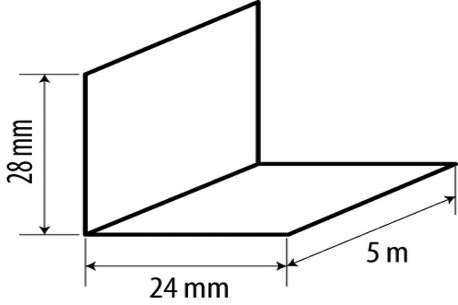 Taśma przypodłogowa PVC 24x28mm 1KT=10szt Cezar Czarny RAL9005 Mat 5m