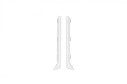 Заглушки для плинтуса 80 мм, 1 комплект = 2 шт. (левая + правая), цвет Cezar White, матовый RAL9003.