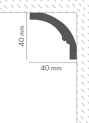 Гладкая карнизная планка LGG-12 Cezar White 2,44 м
