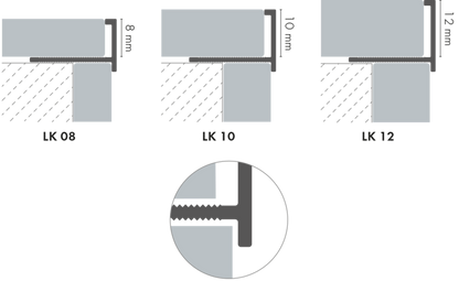Aluminum corner tile profile with edge 8mmx18mm Cezar Silver El-Poler Gloss 2.50m