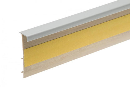 Listwa dywanowa ożebrowana PVC Cezar Szary Jasny Mat 2,50m