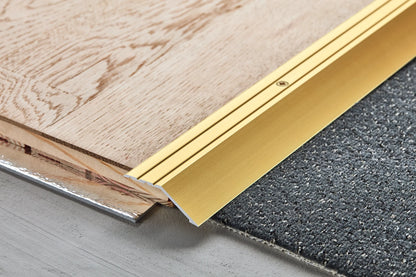 Aluminum slanted threshold profile 46x16mm Cezar Gold Matt 1m