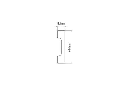 LPC-23 skirting board 69.7x15.8mm Cezar Silver Brushed Gloss 2.44m