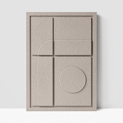 Wall Decor 500x700x18mm GEOMETRIC 3 with mounting [MMx4] MURSO Almond Beige (AB) [G] colored clay