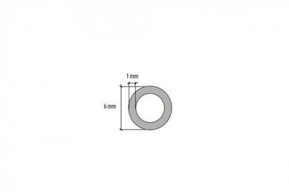 Round aluminum pipe 6x1mm Cezar Natural raw 1m