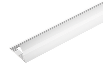 Profil do glazury aluminiowy krawędziowy owalny 10mm Cezar Biały RAL9016 Połysk 2,50m