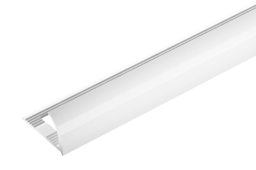 Profil do glazury aluminiowy krawędziowy owalny 10mm Cezar Biały RAL9016 Połysk 2,50m