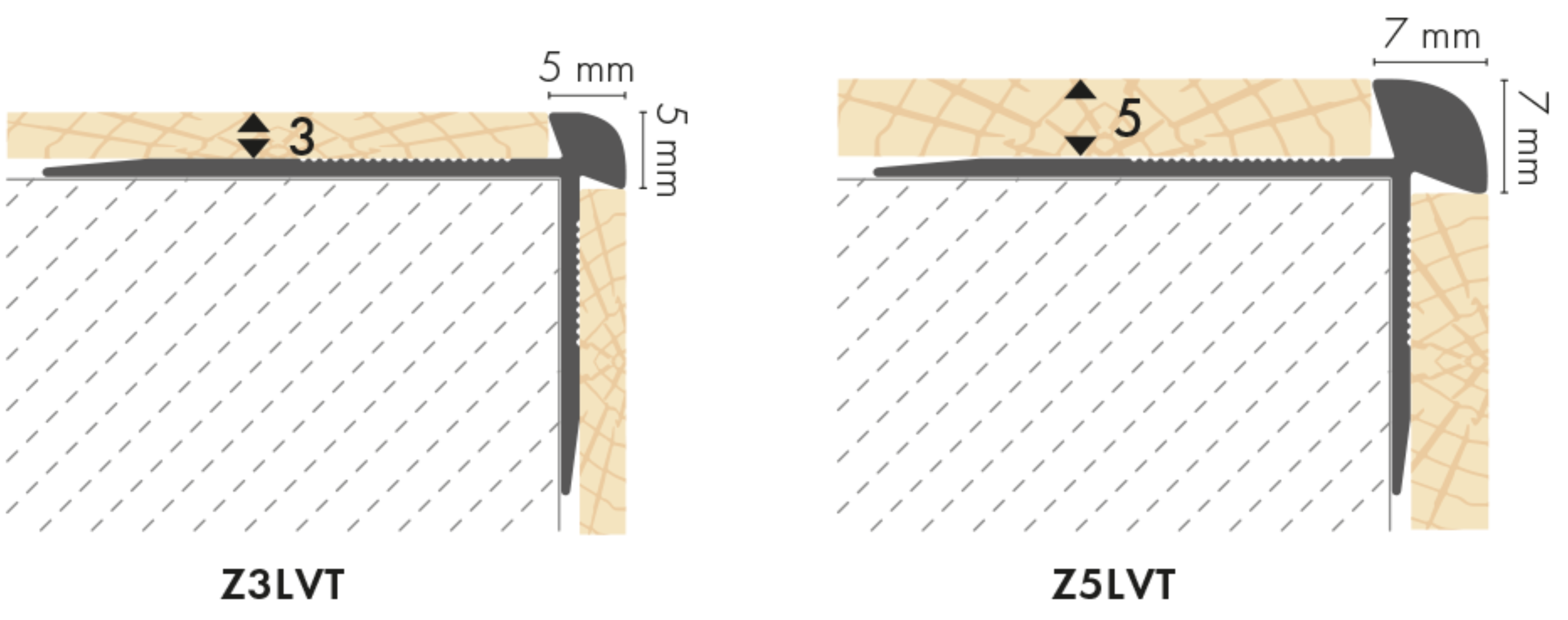Profil do paneli aluminiowy LVT schodowy krawędziowy 3mm 38x25mm Cezar Srebrny Mat 2,70m