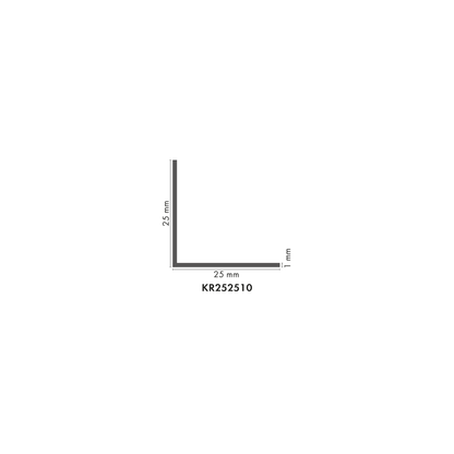 Kątownik aluminiowy 25x25x1mm Cezar Srebrny mat 2,50m