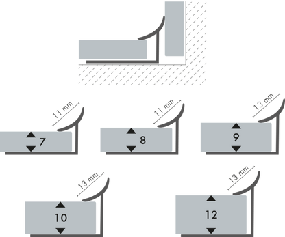 PVC internal tile profile wide 9mm Cezar White RAL9003 Matt 2.50m