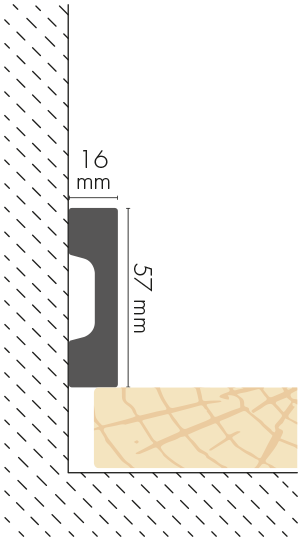 Listwa przypodłogowa LPC-27 57x16mm Cezar Biały Mat 2,44m