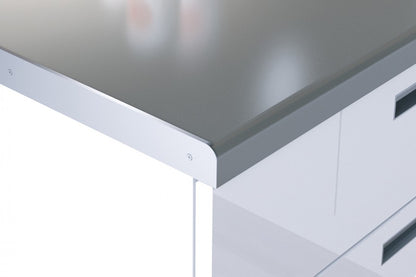 Listwa do blatu aluminiowa boczna lewa 40mm Cezar Szampan Mat 0,62m