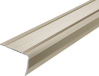 Grooved aluminum stair profile 36x24mm Cezar Metal Brown Matt 2.30m