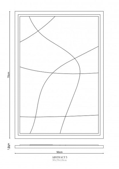 Wall Decor 500x700x18mm ABSTRACT 5 MURSO Bianco