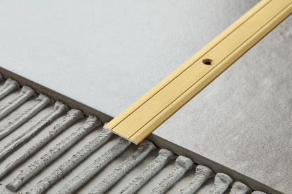 Flat aluminum threshold profile 30mm Cezar Gold Matte 3m