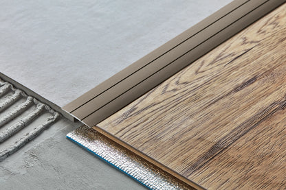 Flat aluminum threshold profile 38mm glued Cezar Silver Matte 0.90m