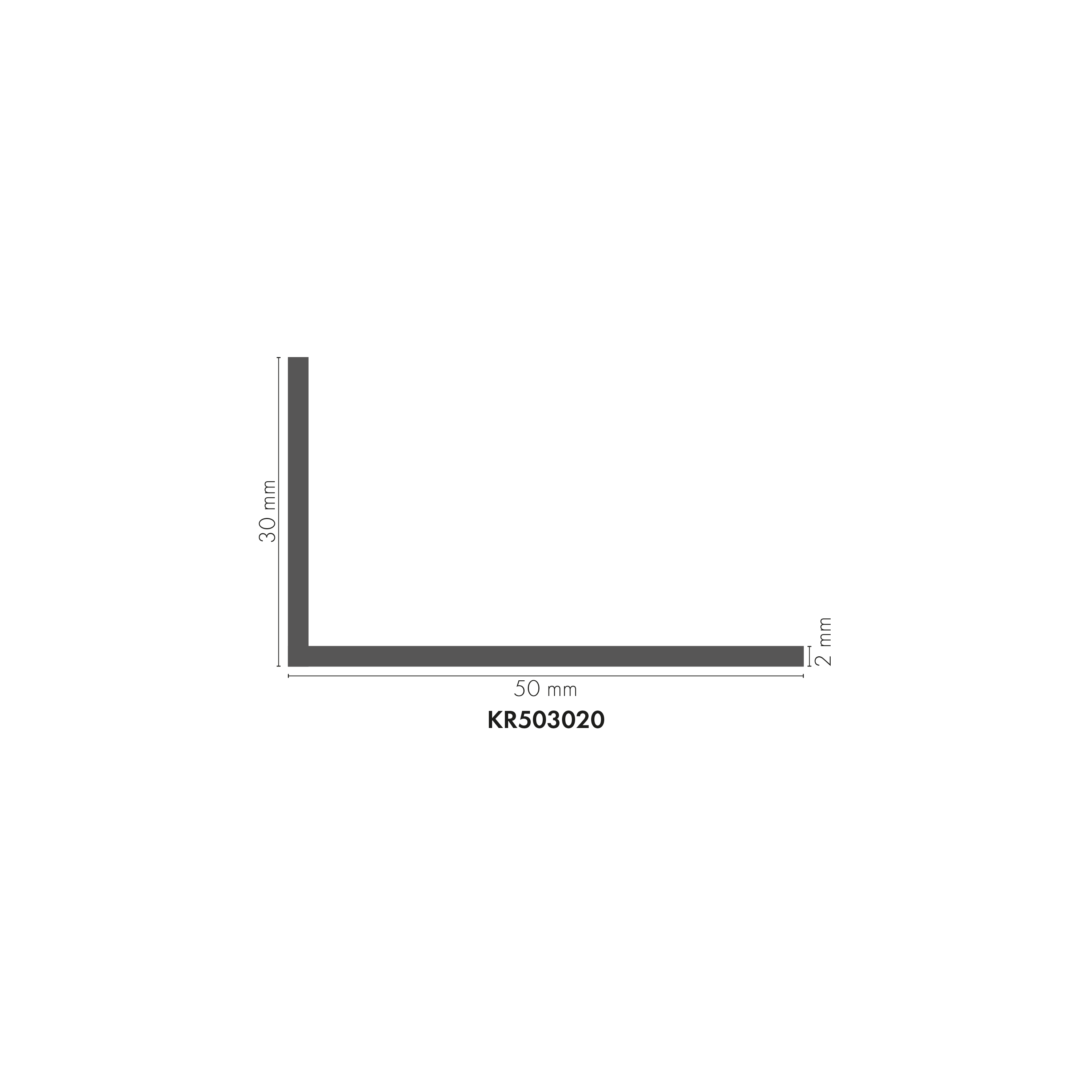 Kątownik aluminiowy 50x30x2mm Cezar Naturalny 1m